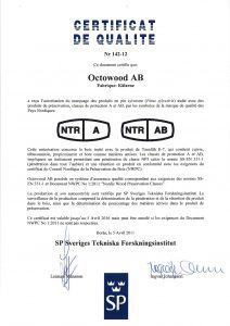 certificat de qualité NTR OCTO
